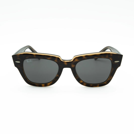 Occhiale da sole Ray-Ban State street RB2186 1292B1 Havana su marrone trasparente